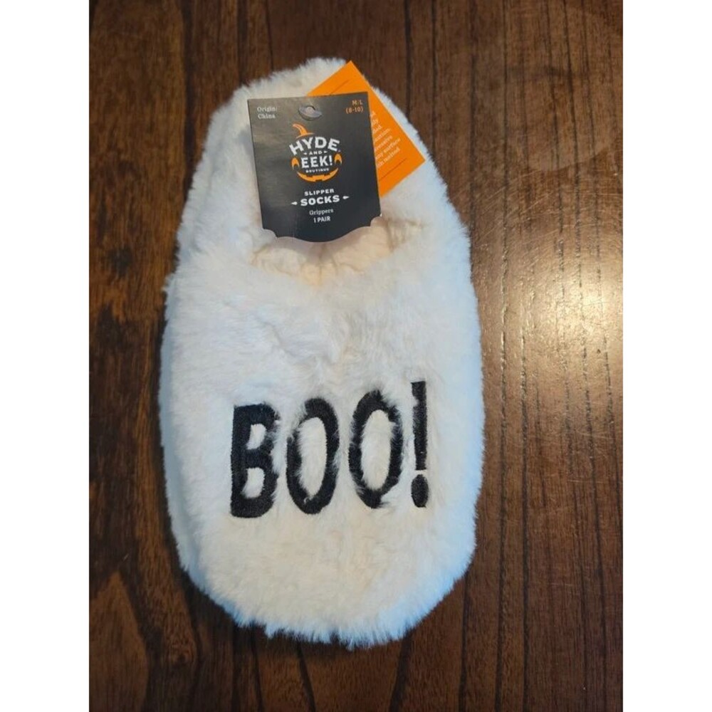 “BOO!” Slippers Grippers M/L 8-10 New - Picture 3 of 4